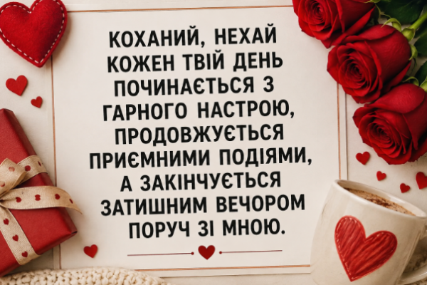 Веселі привітання з днем народження чоловіку від дружини листівка