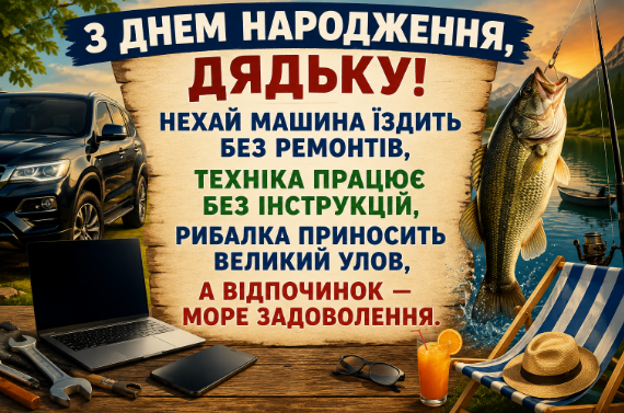 Веселі привітання з днем народження дядьку картинка