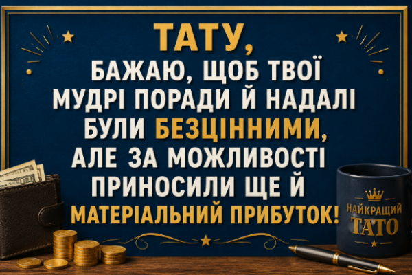 Веселі привітання з днем народження батьку відкритка
