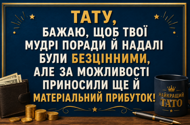 Веселі привітання з днем народження батьку відкритка