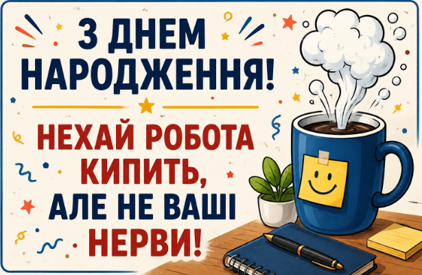 Веселі привітання з днем народження начальнику картинка